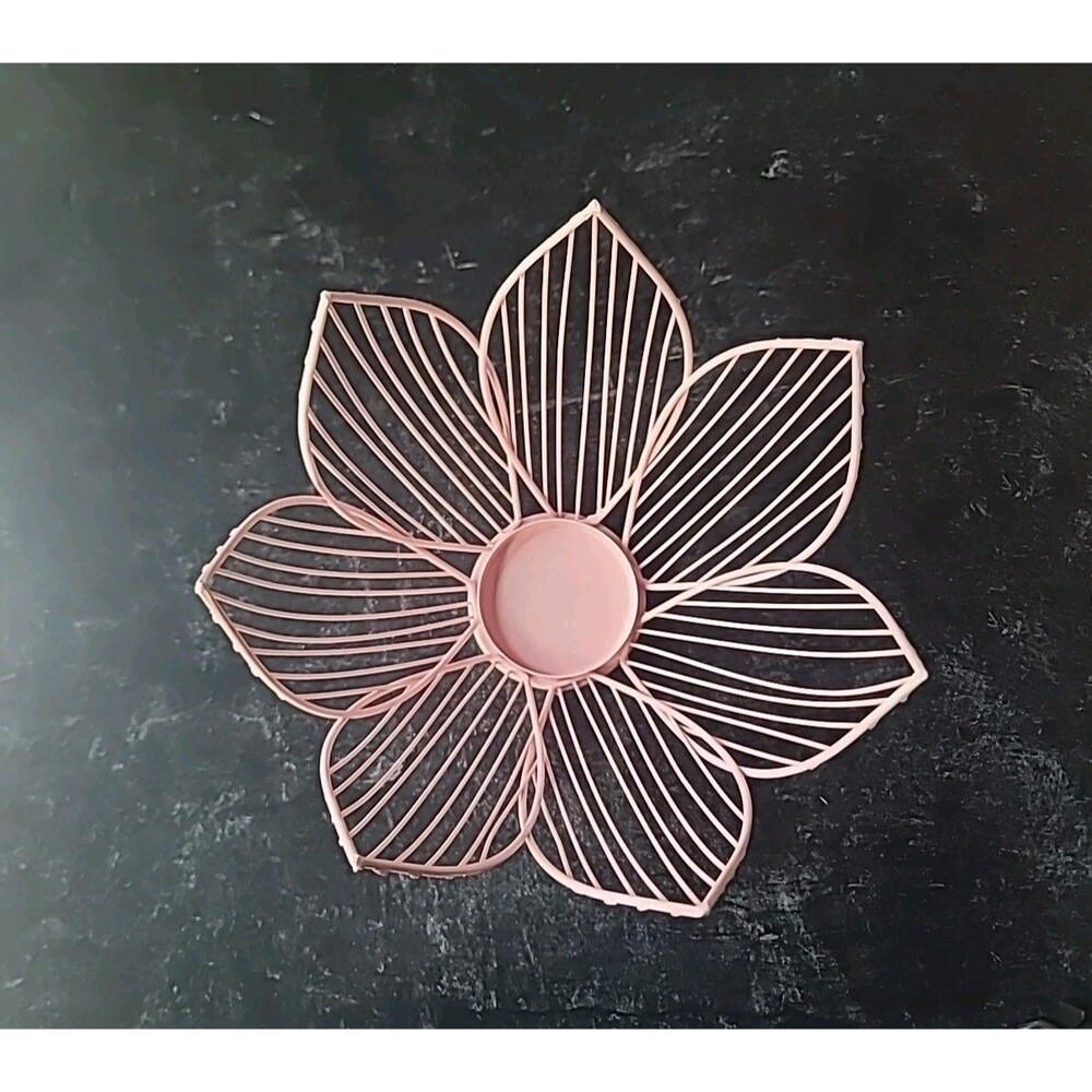 Pink Metal Lotus Candleholder